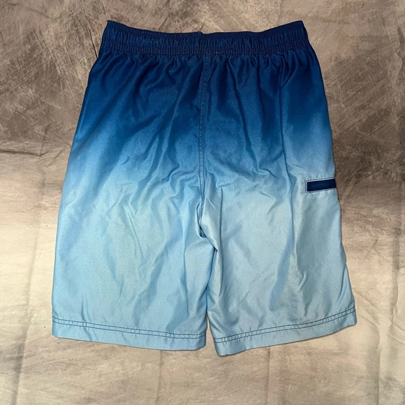 Wave Zone Shades of Blue Ombré Adjustable Waist Swim Trunks - sz XL 14/16 - Picture 5 of 6